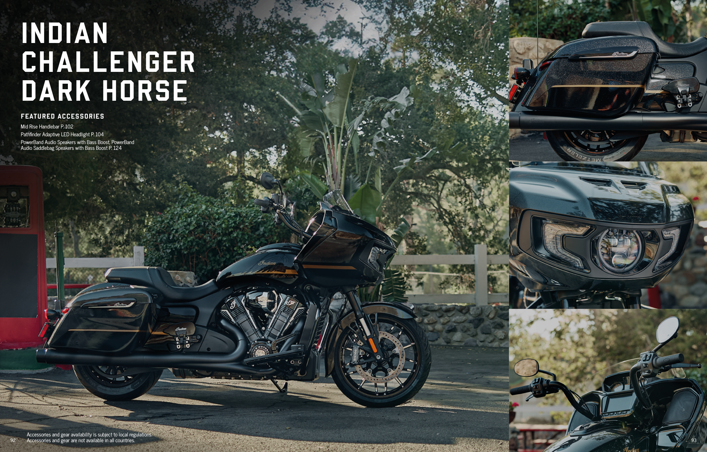 A magazine ad for Indian motorcycles shows a black motorcycle parked in a shaded area. AI generated content